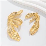 occidental style exaggerating Metal wind silver leaf ear stud wind Shells patternearrings retro earrings