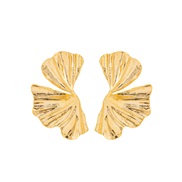 occidental style exaggerating Metal wind silver leaf ear stud wind Shells patternearrings retro earrings