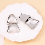 ( Silver) brief geometry four splice earring     exaggerating retro Metal surface fashion all-Purpose Style