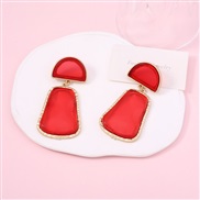 ( red) Irregular transparent geometry earring         occidental style fashion all-Purpose wind