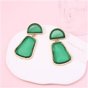 ( green) Irregular transparent geometry earring         occidental style fashion all-Purpose wind