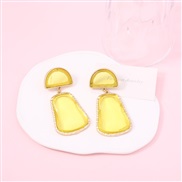 ( yellow) Irregular transparent geometry earring         occidental style fashion all-Purpose wind