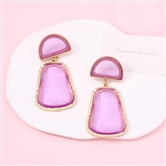 ( rose Red) Irregular transparent geometry earring         occidental style fashion all-Purpose wind