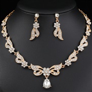 ( Gold)occidental style bride necklace set high-end crystal diamond banquet collocation