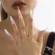 ( 1  Gold  557)occidental style  wind hollow ring  samll Metal tassel woman