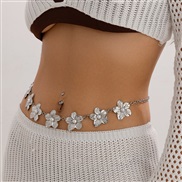 ( 2  White K 1656)occidental style wind starfish chainbody chain imitate Pearl flowers chain