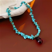 ( blue necklace)retro...