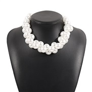 ( white)occidental style same style imitate Pearl necklace  exaggerating big Pearl temperament clavicle chain