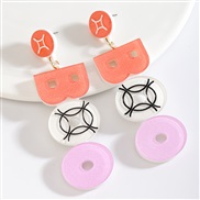 ( PinkB)fashion WordOO earring  personality creative plates lovely Earring