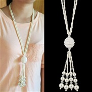 occidental style trend  high quality all-Purpose fashion concise temperament long style Pearl necklace sweater chain