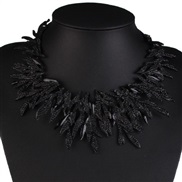 occidental style exaggerating  fashion black fashion short style sweater chain  personality lady