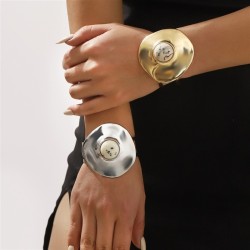 occidental style Metal geometry Round resin  trend exaggerating personality opening bangle woman