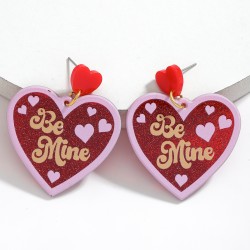 European and American Cross border Earrings Valentine s Day Romantic Sweetheart Pink Earrings Festival Party Love