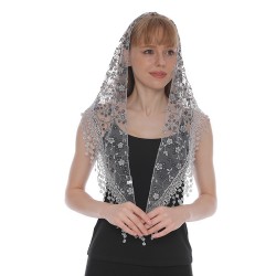 spring autumn floral lace Korean style triangle head   classic draughty hollow..