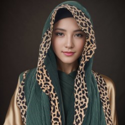leopard scarf  lady bag head
