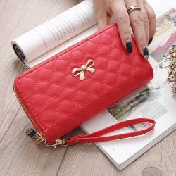 Korean style fashion lady Double coin bag bow bagPU Clutch