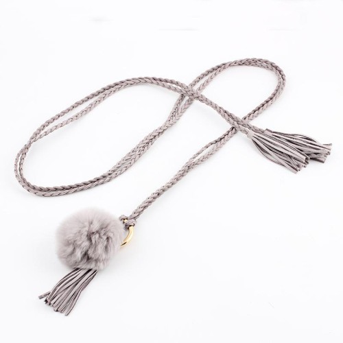 Autumn and Winter new chain lady belt collocation sweater ornament Dress belt weave belt sweet rope