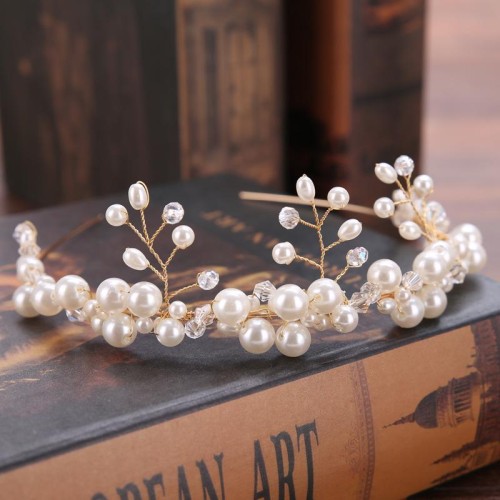 occidental style bride handmade Pearl belt head buckle  belt crown  bride