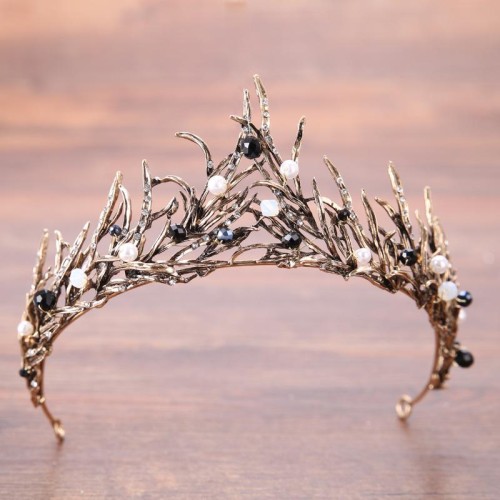 bride head  gold branch handmade crown bride crown  crown