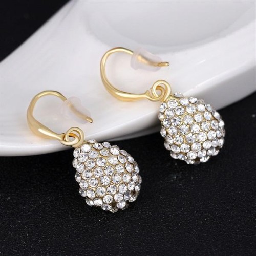 temperament bride Earring  fashion brief atmospheric occidental style wind drop fully-jewelled earrings