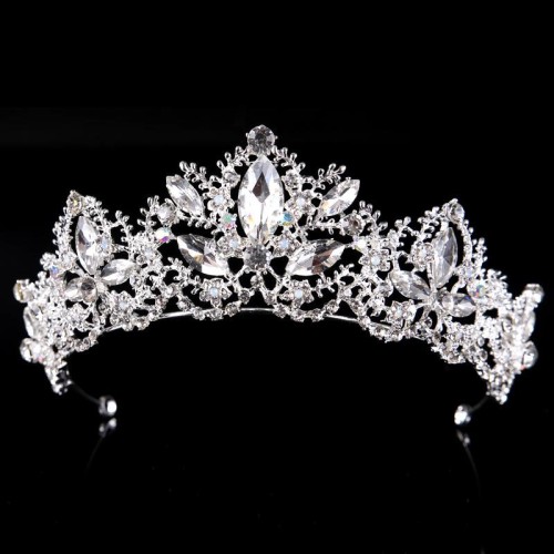 bride head  silver color Rhinestone glass crown  crown