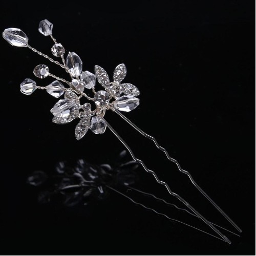 Rhinestone head  watch-face fitting silver color Leaf  bride