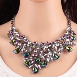 occidental style luxurious shine embed zircon exaggerating long necklace  new