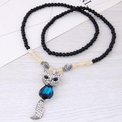 occidental style fashion  all-Purpose Metal fox pendant long style ornament necklace  sweater chain