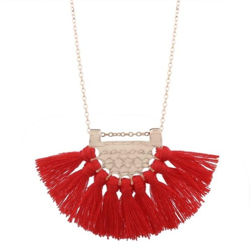 occidental style fashion  geometry sector tassel pendant necklace  Bohemian style