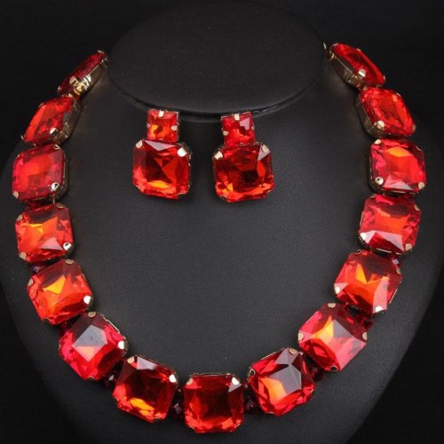 occidental style  color exaggerating crystal gem short necklace clavicle chain woman fashion