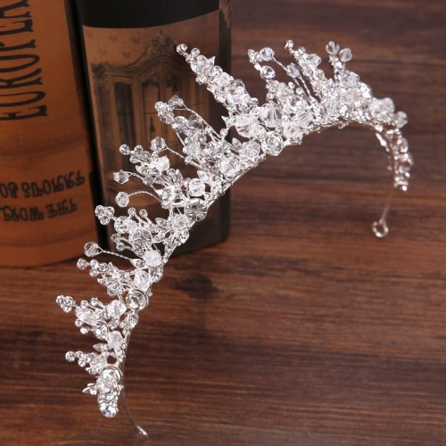 bride Rhinestone handmade crown  silver color crystal crown Headband  crown  crown