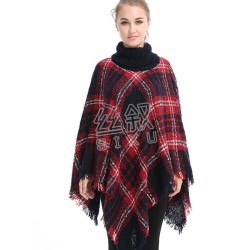 new autumn Winter warm high hedging grid shawl occidental style fashion all-Pu..