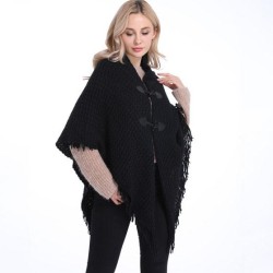 autumn Winter buckle tassel large size shawl fashion all-Purpose loose and comfortable lady cloak shawl