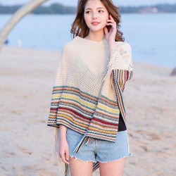 occidental style fashion large size tassel Irregular shawl Coat shawl cloak wo..