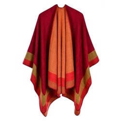 Jacquard frame geometry warm shawl occidental style Autumn and Winter scarf long thick cloak wind