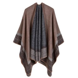 lady Stripe small squares imitate sheep velvet acrylic warm air conditioning shawl sunscreen wind travel cloak