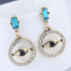 occidental style fashion  Metal flash diamond eyes personality ear stud