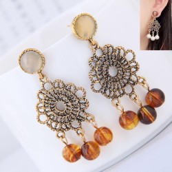 occidental style fashion  Metal hollow flower drop personality temperament ear..