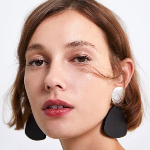   geometry triangle exaggerating earrings woman occidental style long style earring