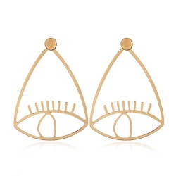 creative earrings  personality eyes brief hollow ear stud Street Snap