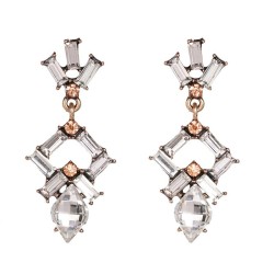  occidental style geometry diamond personality ear stud Alloy earring