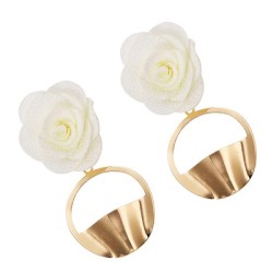 fashion brief rose peony Earring Japan and Korea trend wind generous gilded ea..