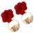 fashion brief rose peony Earring Japan and Korea trend wind generous gilded ear stud more color all-Purpose