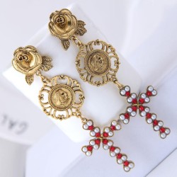 occidental style fashion   Metal all-Purpose petal coin cross temperament exag..