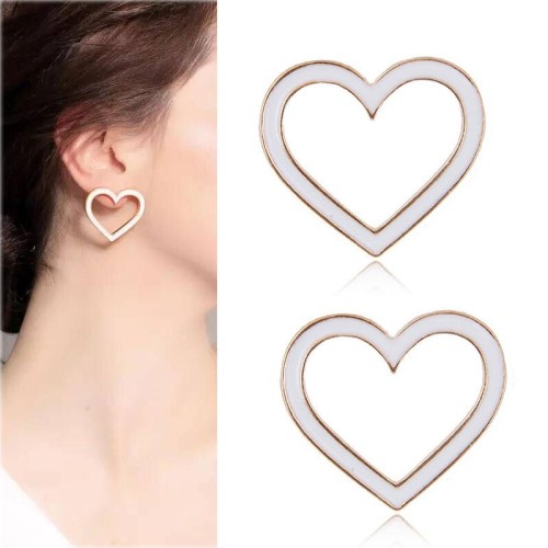 occidental style fashion  Metal Peach heart personality ear stud