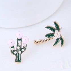 fine  Korean style fashion  Metal all-Purpose  flowers  tree asymmetry persona..