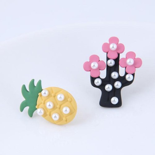 fine  Korean style fashion sweetOL all-Purpose   tree  personality asymmetry temperament ear stud