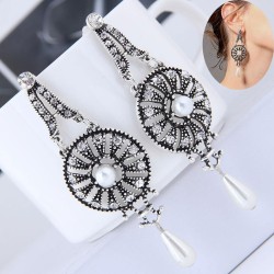 occidental style fashion  Metal flash diamond hollow flowers temperament exagg..