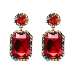  new fully-jewelled geometry earrings occidental style lady ear stud