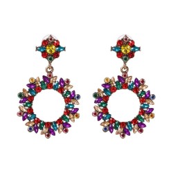  occidental style wind sun flower earrings high-end Alloy diamond earring